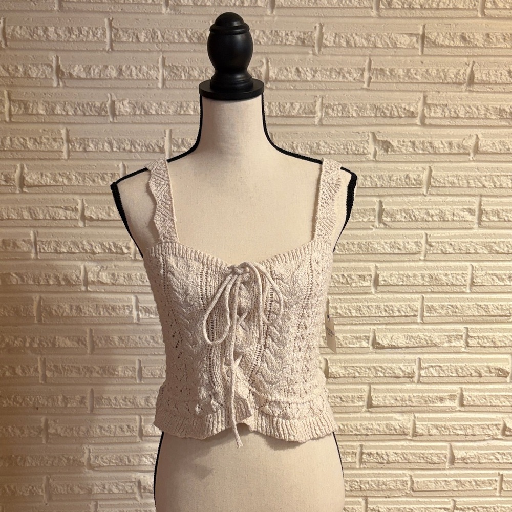 Arizona Jean Company Cream Knit Crop Top